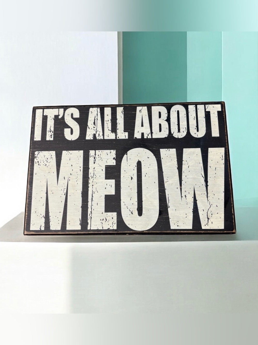 Cat Lovers Meow Cat Sign Decor